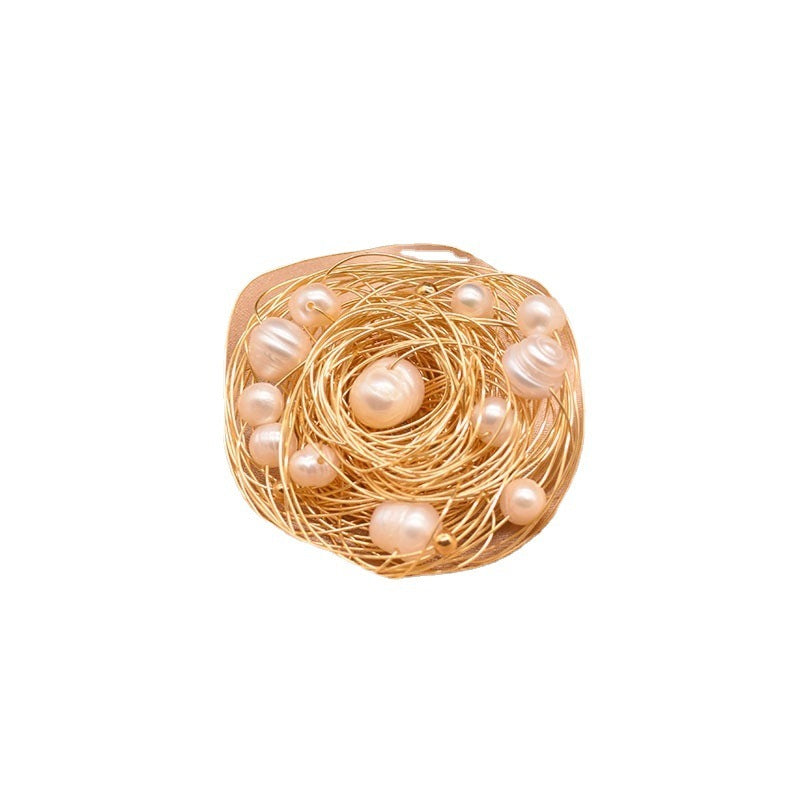 Freshwater Pearl Flower Brooch Anti-glare