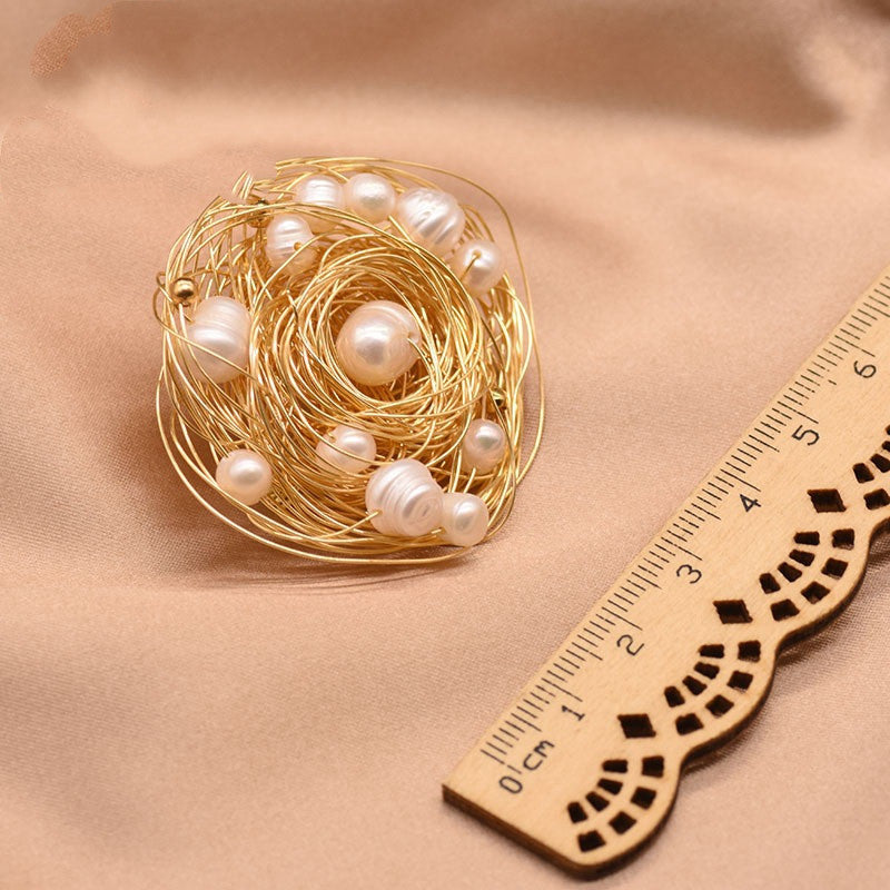 Freshwater Pearl Flower Brooch Anti-glare