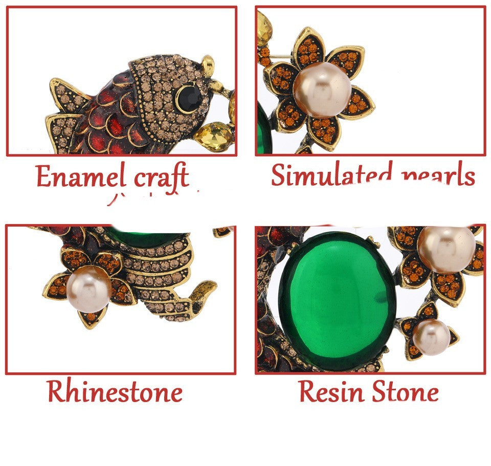 Pearl Suit Animal Brooch Middle Fashion