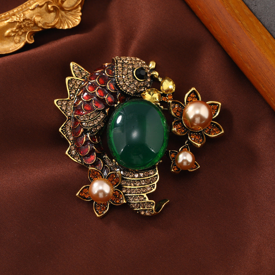 Pearl Suit Animal Brooch Middle Fashion