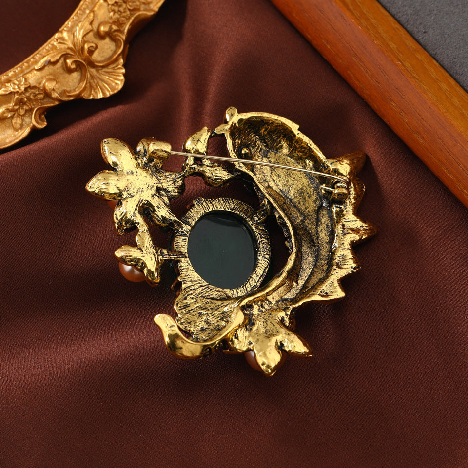 Pearl Suit Animal Brooch Middle Fashion
