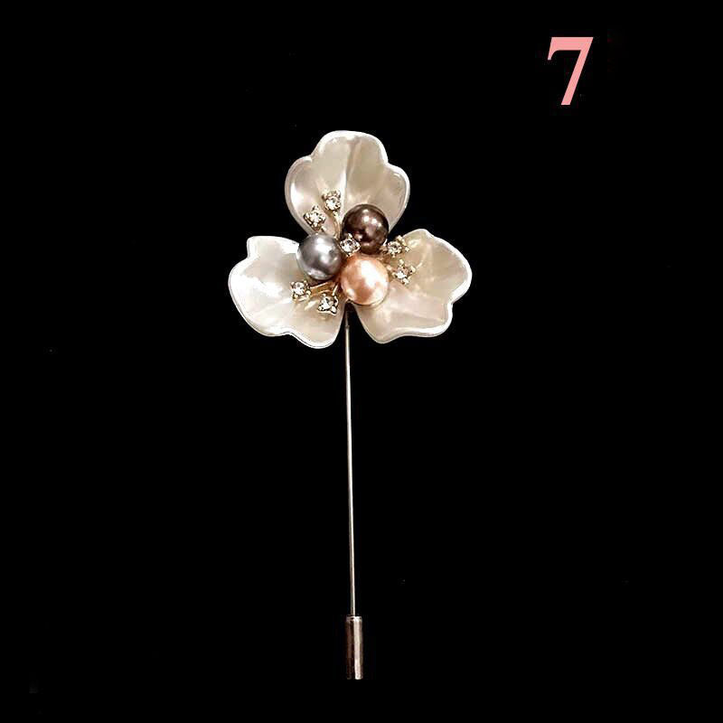 Pearl Monogram Rose Brooch Flower