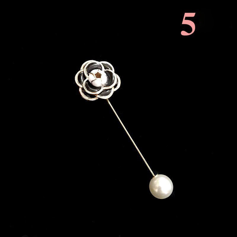 Pearl Monogram Rose Brooch Flower