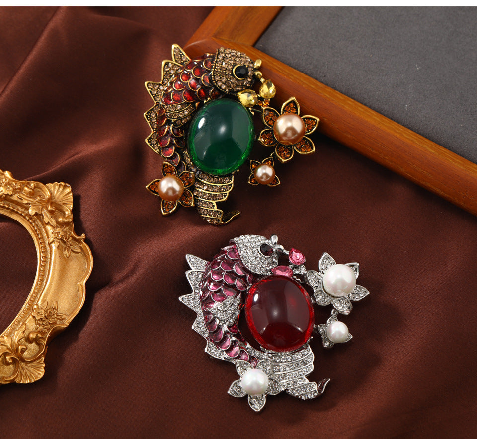 Pearl Suit Animal Brooch Middle Fashion
