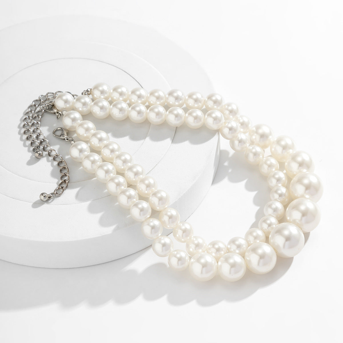 Exaggerated Big Pearl Grace Choker All-match Clavicle Chain Multi-layer Beaded Necklace For Women