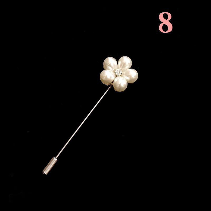 Pearl Monogram Rose Brooch Flower