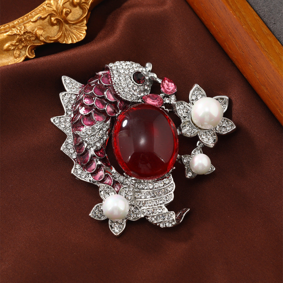 Pearl Suit Animal Brooch Middle Fashion