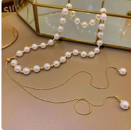 Online Influencer Cute Pearl Necklace For Women Ins Niche Design Temperament Clavicle Chain European And American Fashion Jewelry