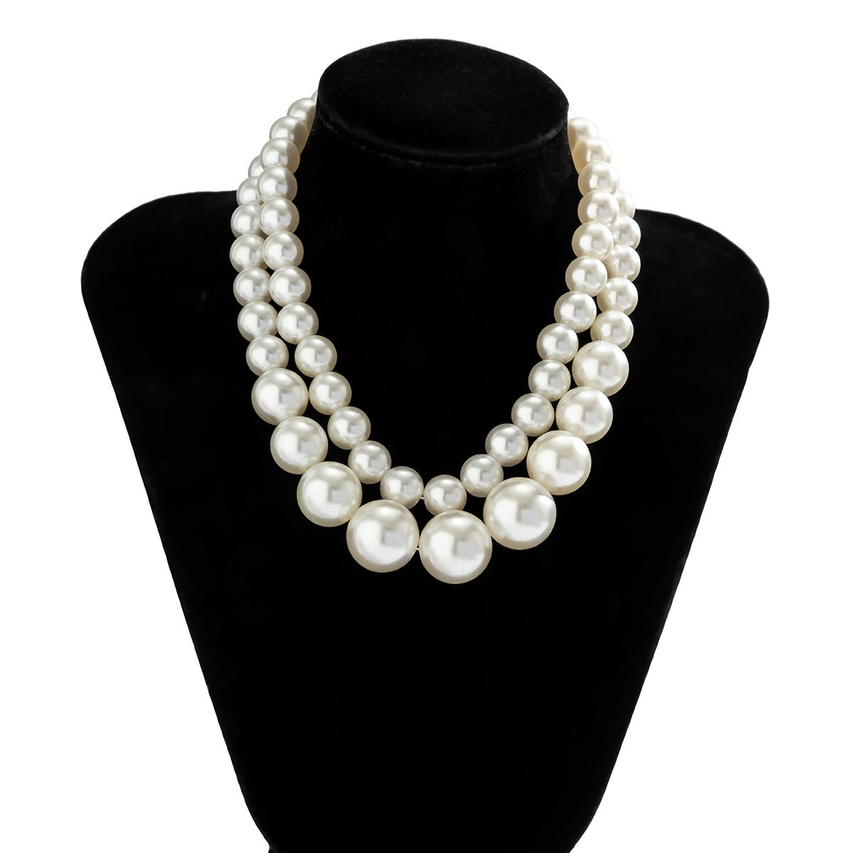 Exaggerated Big Pearl Grace Choker All-match Clavicle Chain Multi-layer Beaded Necklace For Women