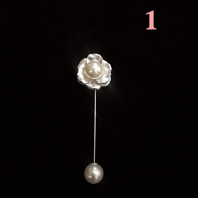 Pearl Monogram Rose Brooch Flower