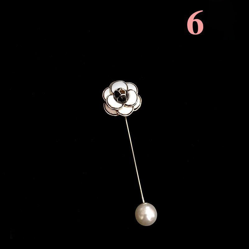 Pearl Monogram Rose Brooch Flower
